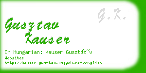 gusztav kauser business card